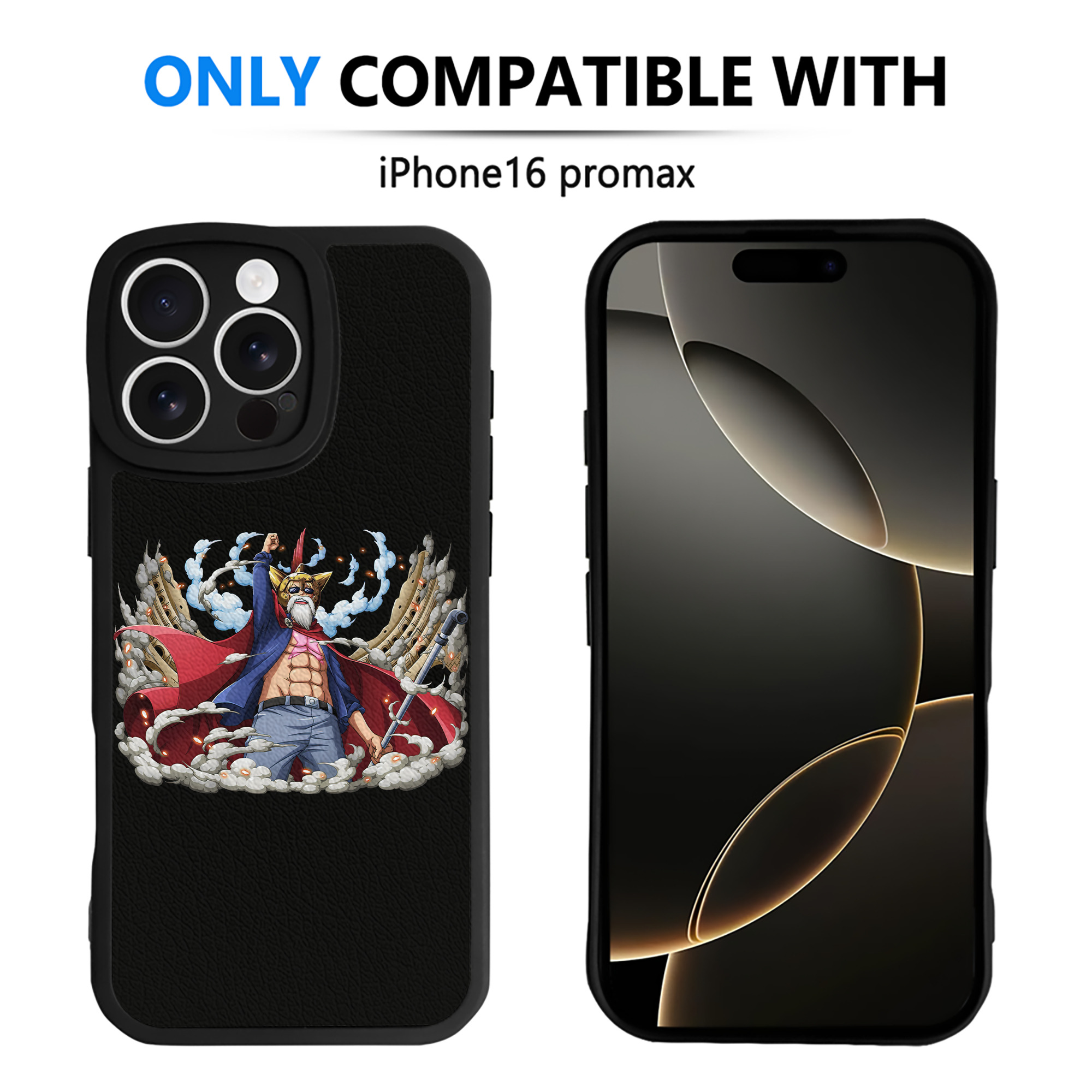 （画像用） ワンピース モンキー・D・ルフィ ONE PIECE Monkey D. Luffy 【iPhone 16シリーズ対応】シリコンスマホケース（レザー調） 材質：シリコン